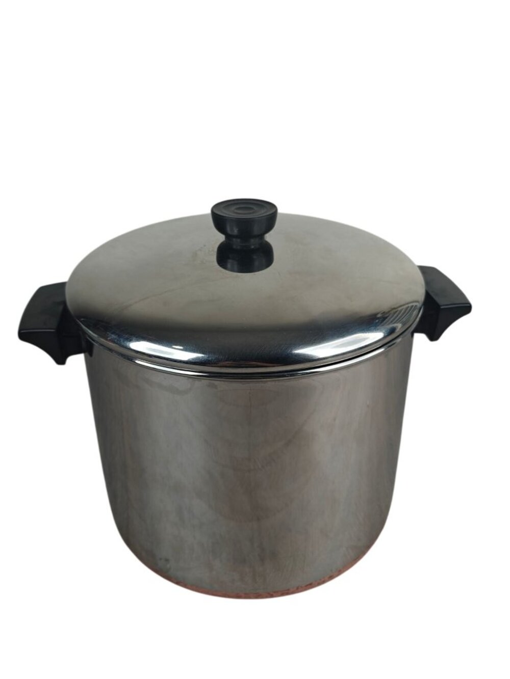 Vintage 1801 Revere Ware 8 Qt Stock Pot Copper Bottom Clinton Illinois USA